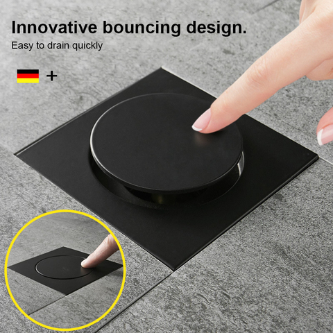 Bouncing Floor Drain Square Pop Up Floor Drain-Floor Cover Shower Room Push Down Drain Plug Anti-odor Bath Shower Drain ► Photo 1/6