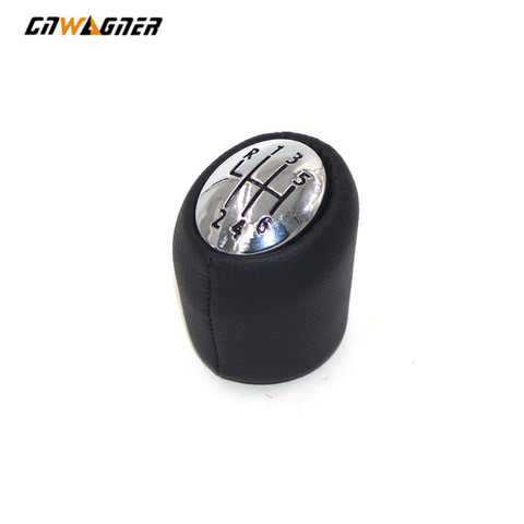 6 Speed Chrome Cap Black Character For Renault Laguna II 2 Mk2 2001-2007 Car Leather Gear Shift Knob Lever Stick Handball Head ► Photo 1/6