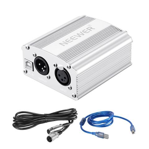 Neewer 1-Channel 48V USB Phantom Power Supply 5 feet USB Cable XLR to XLR 3Pin Microphone Cable for Any Condenser Microphone ► Photo 1/6