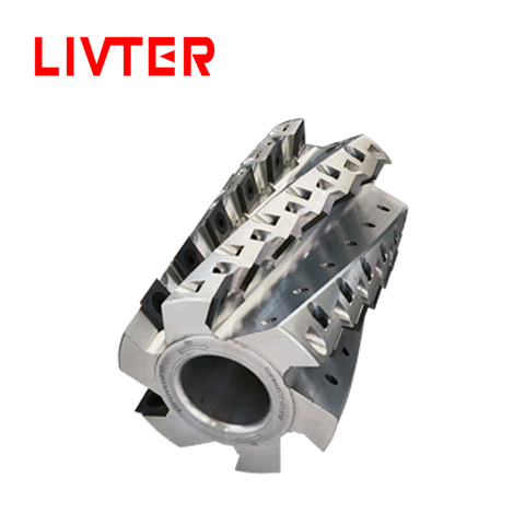 LIVTER Helical woodworking shaper knife shaft shear cut china factory heavy duty for planer wholesale wood spiral cutter head ► Photo 1/4