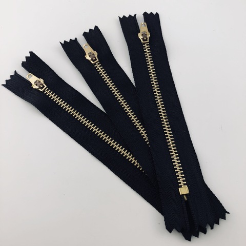 10pcs 4# Copper Zipper Black Zipper Tape Jeans Zippers Fastener Casual Pants Zipper Slide Fastener Belt DIY Sewing Accessories ► Photo 1/6