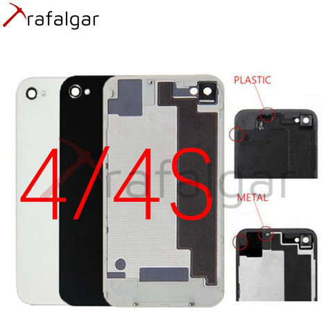 For Apple iPhone 4 4S Back Battery Cover Rear Housing Door Case Back Panel For iPhone 4S Battery Cover Glass Body Replacement ► Photo 1/6