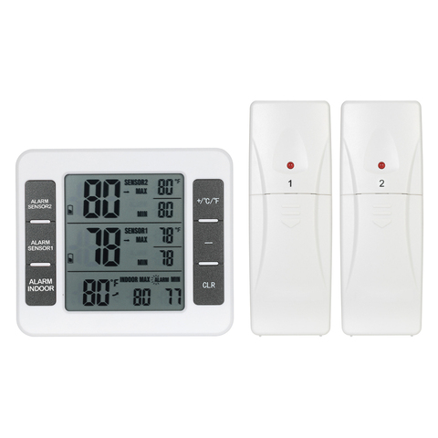LCD Digital Thermometer Temperature Meter Indoor Outdoor Weather Station+ Wireless Transmitter with C/F Max Min Value Display ► Photo 1/6