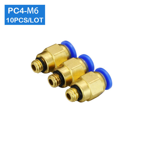 Free shipping HIGH QUALITY 10pcs PC4-M6, 4mm to M6 Pneumatic Connectors male straight one-touch fittings ► Photo 1/6