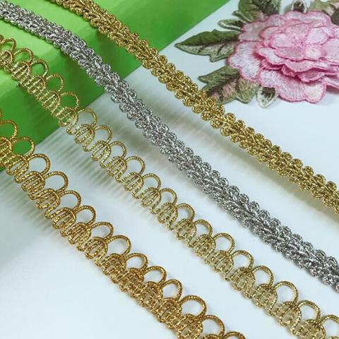 10Yards 10MM Trim Sewing Lace Gold Silver Centipede Braided Lace Ribbon Home Party Decoration DIY Clothes Curve Lace Accessories ► Photo 1/3