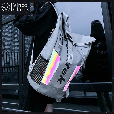 Fashion Reflective Design Unisex Backpack Trend School Backpack for Teenagers Large Capacity Waterproof Travel Men's Backpacks ► Photo 1/6