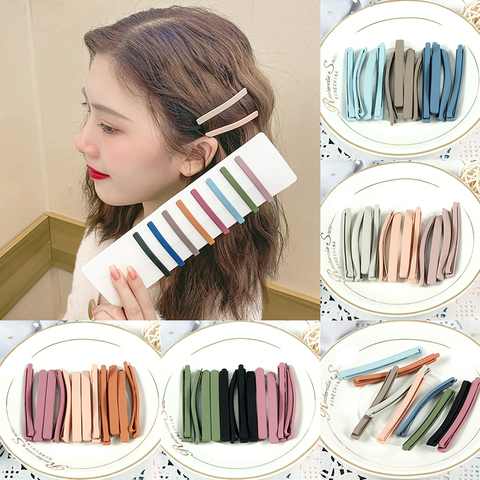 5Pcs/Set Candy Colors Hair Clips For Girls Women Simple Basic Sweet Hairpins Painted Colorful Matte Hair Accessories Barrette ► Photo 1/6