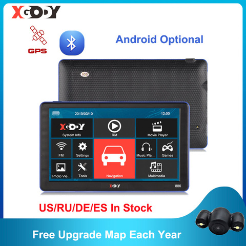 XGODY Android/Wince GPS 7'' Truck Car Navigation 1GB+16GB/256M+8GB Capacitive Screen Navigator Camera Optional 2022 Free Map ► Photo 1/6