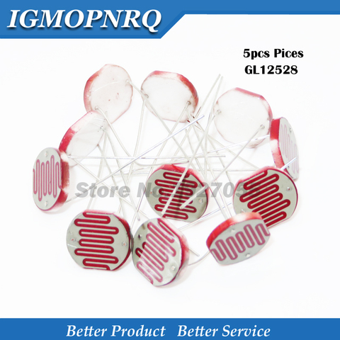 5PCS GL12528 12528 Light Sensitive Resistor 12mm Photoresistor Resistor LDR Dependent Resistance new ► Photo 1/1