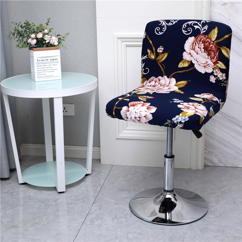 Elastic Chair Cover For Bar Stool Short Back Dining Room Chair Slipcover Spandex Stretch Case Banquet Wedding Decoration Cover ► Photo 1/6