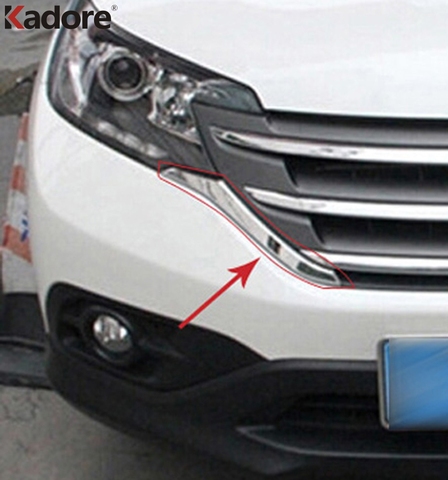 For Honda CRV 2012 2013 2014 ABS Chrome Front Grills Decorative Cover Frame Trim Grilles Decoration Strip Moldings accessories ► Photo 1/6