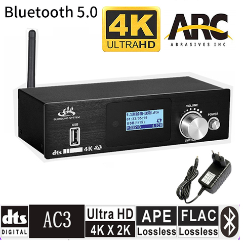 HD915 HDMI 5.1CH Audio Decoder Bluetooth 5.0 Reciever DAC DTS AC3 FLAC APE 4K*2K HDMI to HDMI Extractor Converter SPDIF ARC ► Photo 1/6