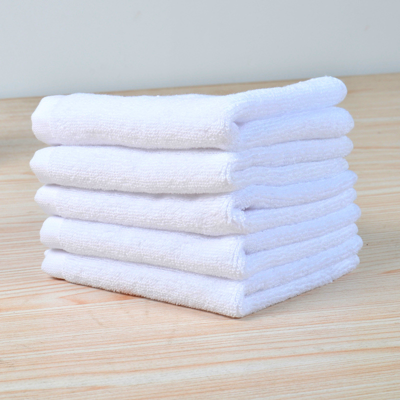 10pcs White Cheap Face Towel Small Hand Towels Kitchen Towel Hotel  Restaurant Kindergarten Cotton Towel