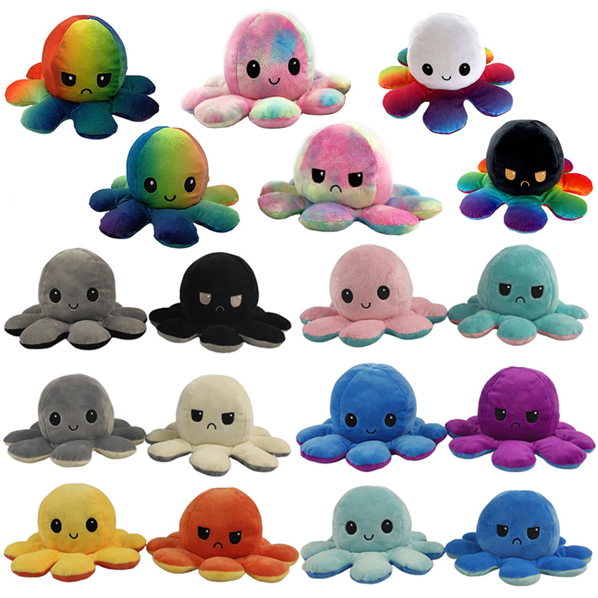 Reversible Flip Children Stuffed Plush Soft Simulation Plush Toy Multi Color 
