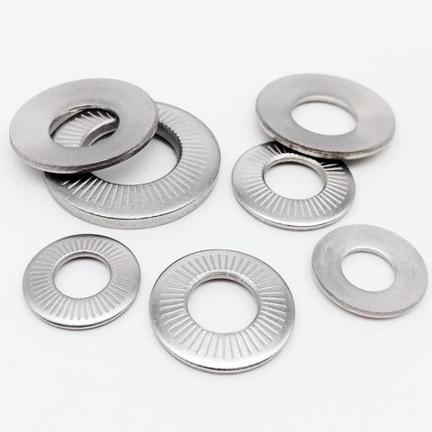 2/50 M3 M4 M5 M6 M8 M10 M12 M16 NFE25-511 A2 304 Stainless Steel Disc Spring Serrated Lock Washer Conical Knurled Elastic Gasket ► Photo 1/6