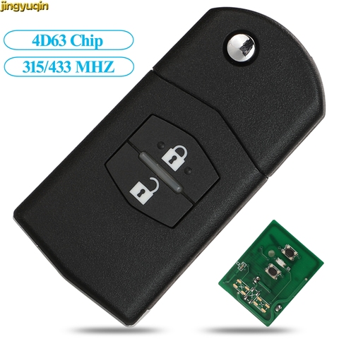 Jingyuqin Remote Flip Car Key Control 315/433MHZ 4D63 Chip For Mazda 3 M3 Axela 6 M6 Atenza 41797 41528 41521 41840 2 Buttons ► Photo 1/6