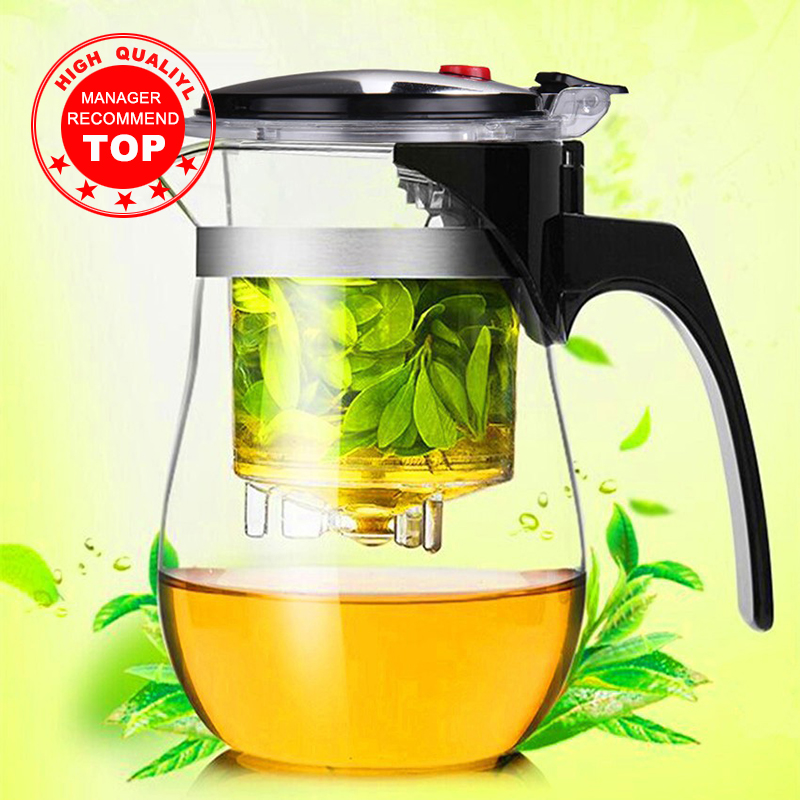 Tea Pot Heat Resistant Glass Infuser Chinese Kung Fu Set Coffee Maker Convenient