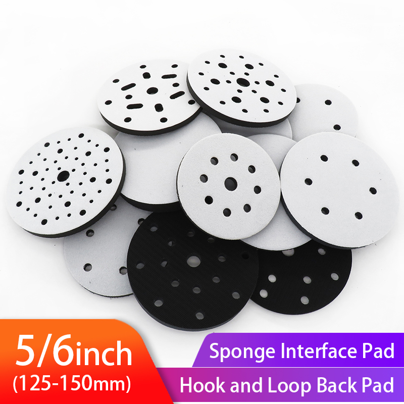 5 pcs 6 inch Sponge interface pad hook loop sanding Disc Sander Backing Pads 