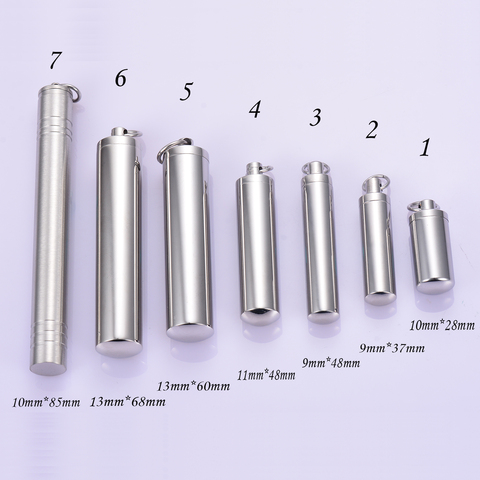Stainless Steel Bottle Cremation jewelry Cylinder Tube Ash Urn Pendant Necklaces Pill Holder Necklace Include 20inch chain ► Photo 1/6
