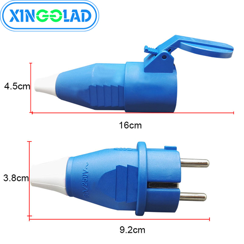 EU Plug Waterproof IP54 2 Pin Male Female Electronic Connector Schuko Rewireable Detachable Socket Adapter Extender Cord 16A ► Photo 1/6