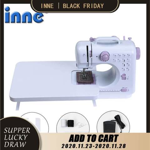 Inne Mini Sewing Machine With Board Portable Electric Household Crafting Mending Multi-Purpose 12 Built-in Stitches Beginners ► Photo 1/6
