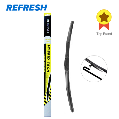 REFRESH Hybrid Wiper Blade Durable Rubber for Toyota Corolla Camry KIA Sportage Hyundai Creta Fit Hook Arms Only - ( Pack of 1 ) ► Photo 1/6