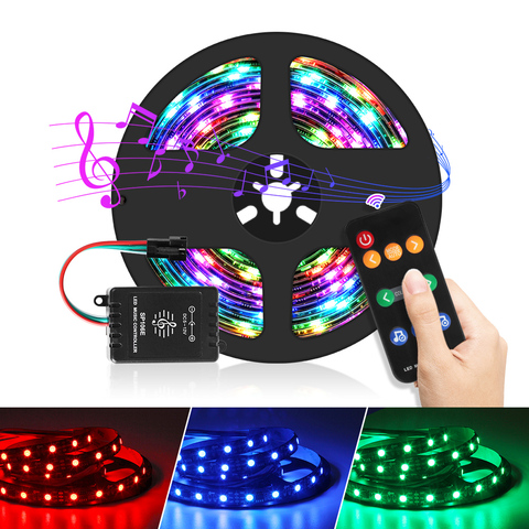 Music control Dream color WS2811 LED strip set 5M DC12V 5050 RGB LED strip light with music controller IP20 IP65 ► Photo 1/6