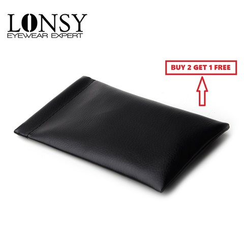 LONSY Fashion High Quality Brand Black PU Leather Sunglasses Pouch Soft Eyeglasses Bag Glasses Case Ornament Accessories ► Photo 1/6