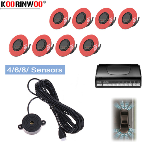 Koorinwoo Parktronik Flat BIBI Buzzer Car Parking Sensors Kit Backup Radar Sound Alert Indicator Probe System Parking Assistance ► Photo 1/6