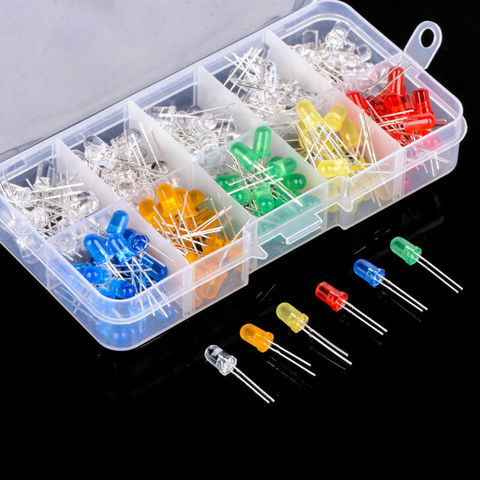200pcs Light Emitting Diodes 6 Colors Electronic Components 5mm Assorted Color DIY LED Light Emitting Diodes Set Box ► Photo 1/6