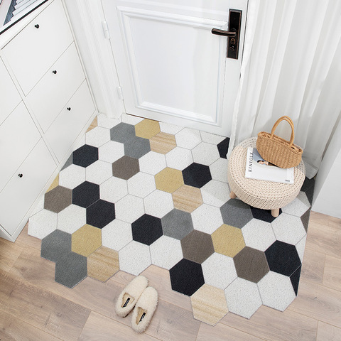 PVC Silk Loop Mat Carpet Door Mat Nordic Minimalist Anti-Slip Indoor Entrance Kitchen Bathroom Foot Pad Floor Mat Door Carpet ► Photo 1/6