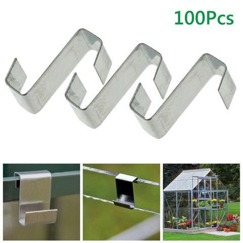 100Pcs Stainless Steel Z-Type Metal Glazing Greenhouse Glass Overlap Clips Fixing Clamp Tool Greenhouse Fixing Tool ► Photo 1/6