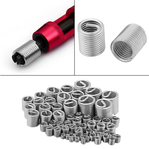 60pcs Fastening Thread Insert Set Stainless Steel Easy Install Repair Tool Industrial Spiral Wire Screw Sleeve Wear Resistance ► Photo 1/6