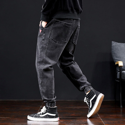 New Fashion Hip Hop Harem Jeans Men Loose Baggy Plus Size Joggers Jeans Elastic Waist Patchwork Denim Pants Man Clothes Trousers ► Photo 1/6