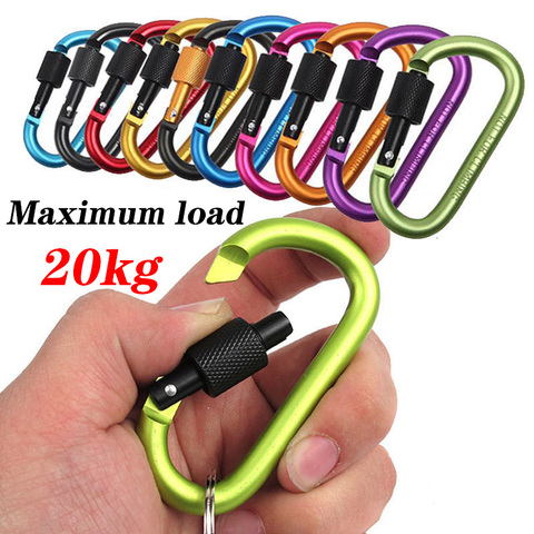 1Pcs Carabiner Climbing 77mm Locking Type D Quick Draw Carabiner Buckle Hanging Hard Aluminum Nut Backpack Accessories Tools ► Photo 1/6