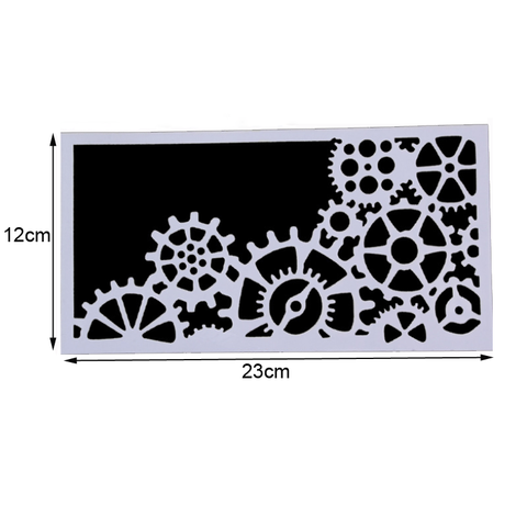 1pc Stencils Gear Mold Accessory Decoration Template DIY Scrapbook Diary Doodle Gear Pattern Painting Template ► Photo 1/1