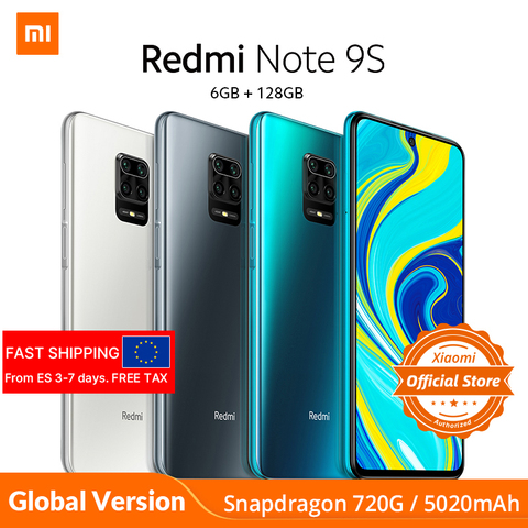 Xiaomi Redmi Note 9S 6GB 128GB Global Version Smartphone Note 9 S Snapdragon 720G Octa core 5020mAh 48MP QuadCamera mobile phone ► Photo 1/6