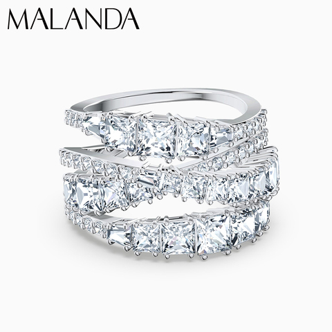 Malanda Top Excellent Zircon Helix Rings For Women New Fashion Luxurious Wedding Party Rings Jewelry Accessories Girl Mom Gift ► Photo 1/1