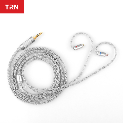 NEW TRN T2 16 Core Silver Plated HIFI Upgrade Cable 3.5/2.5mm Plug MMCX/2Pin Connector For TRN V80 V3 AS10 IM2 IM1 T2 C10 C16 S2 ► Photo 1/6