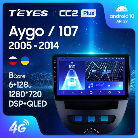 TEYES CC2L CC2 Plus For Peugeot 107 For Toyota Aygo 2005 - 2014 Car Radio Multimedia Video Player Navigation GPS Android No 2din 2 din dvd ► Photo 1/6