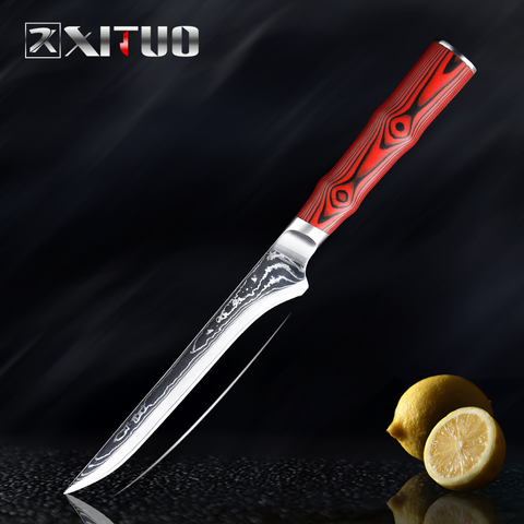 XITUO 67-layer Damascus Steel 6-Inch Boning Knife Sharp Kitchen Chef Knife Cleaver Professional Slice Fillet Knife Round Handle ► Photo 1/6