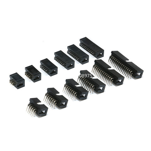 10PCS DC3 JTAG ISP Socket 2.54mm IDC Box Header Connector 6P/8P/10P/14P/16P/20P/30P/34P/40P Double Row Straight / Curved Needle ► Photo 1/6