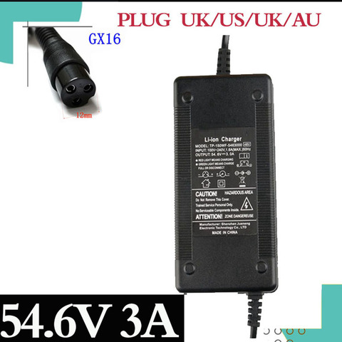 54V 2A GX-16 3 Pin Connector Standard Charger for 48V Battery