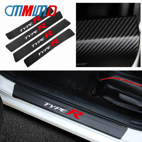 Car Accessories Carbon Fiber Car Door Sill Protector Sticker For Honda  Typer For Civic XR-V HR-V Type R Accord decoration Decal - Price history &  Review