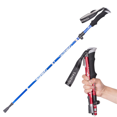 Multifunction Walking Stick Trekking Poles Telescopic Fold Crutches Hiking Stick Crutch Elderly Metal Stick Walking Cane Outdoor ► Photo 1/6