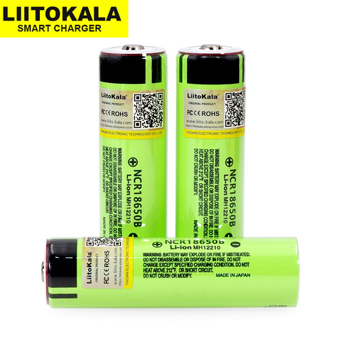 1-20PCS 2022 Liitokala new original NCR18650B 3.7V 3400mAh 18650 rechargeable lithium battery for  flashlight battery Bonus cap ► Photo 1/6