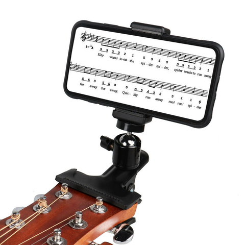 Mobile Phone Live Broadcast Bracket Stand Guitar Head Clip Holder Support Desktop Music Guitar Holder ► Photo 1/6