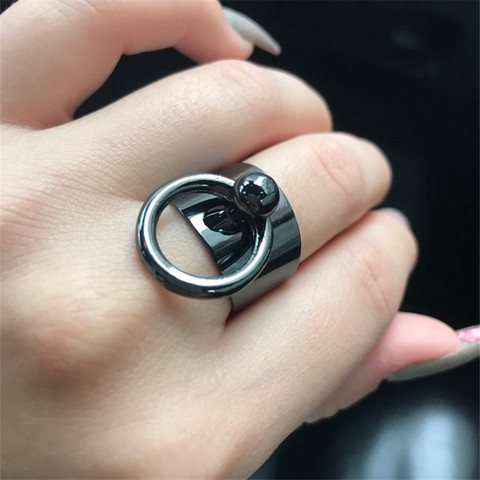 new style geometry irregular, male and female rings round double rings metal rings for women, men, parties, simple jewelry gifts ► Photo 1/6