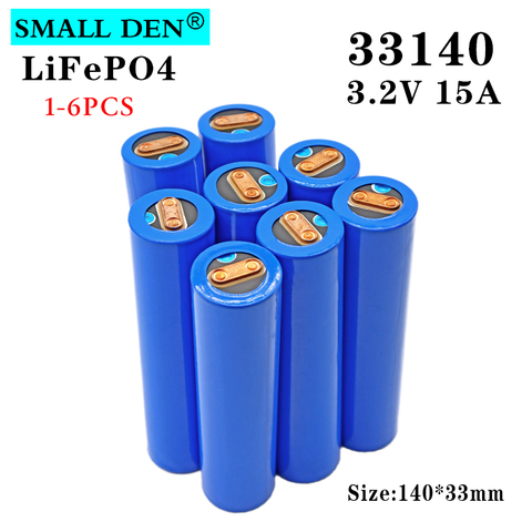 1-6pcs 3.2V 15Ah 33140 lifepo4 lithium battery 15000mAh diy 12v 24v Electric bicycle/scooter solar lights e-bike Battery pack ► Photo 1/6