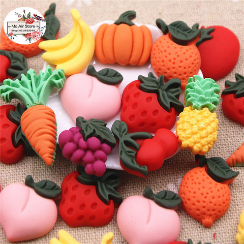 20pcs Resin pineapple/grape/cherry/radish/pumpkin flat back Cabochon Art Decoration Charm Craft ► Photo 1/6